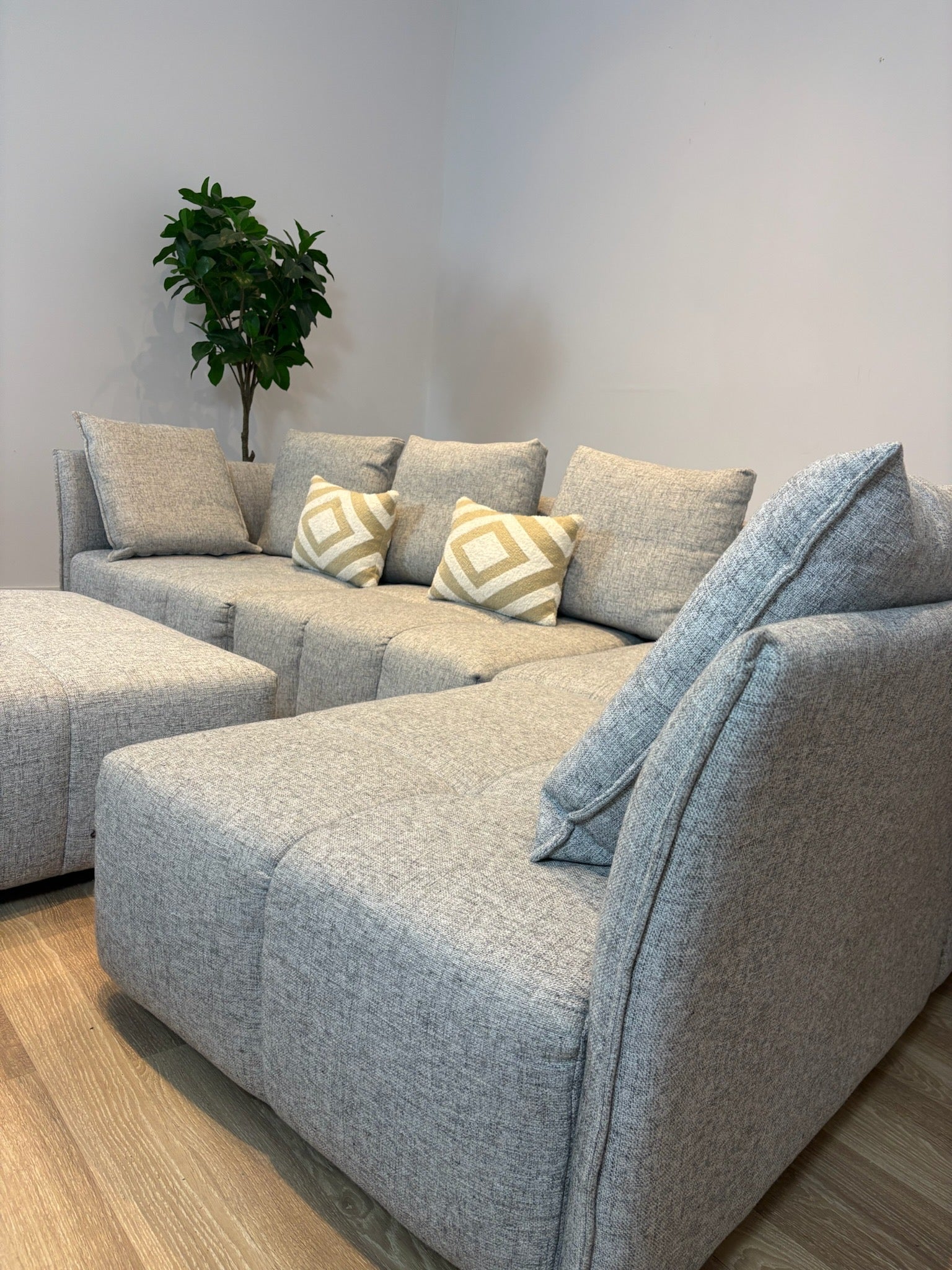 Maison Corbeil Modular Grey Fabric Sectional with Ottoman - IMG_2064.jpg