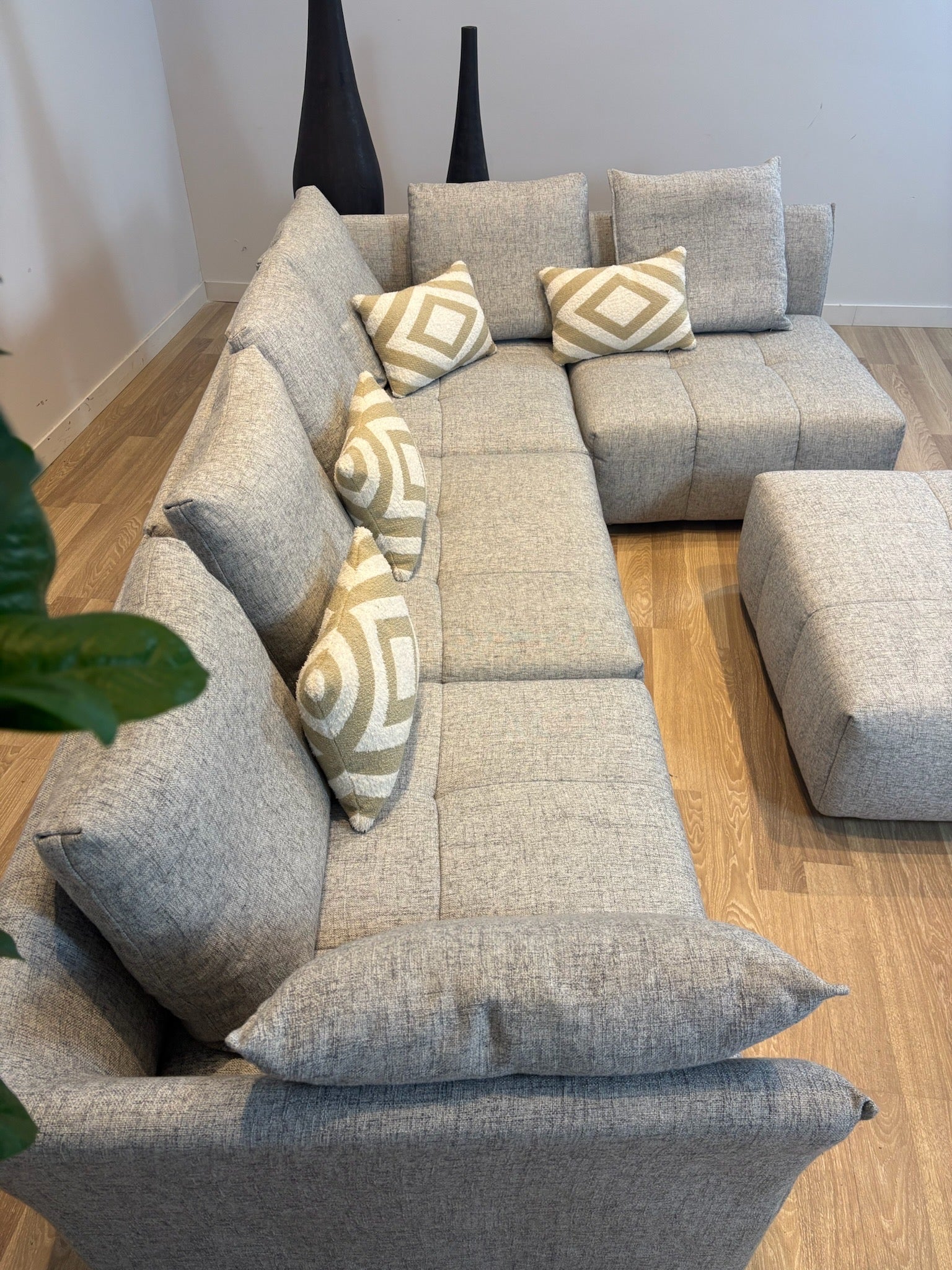 Maison Corbeil Modular Grey Fabric Sectional with Ottoman - IMG_2069.jpg