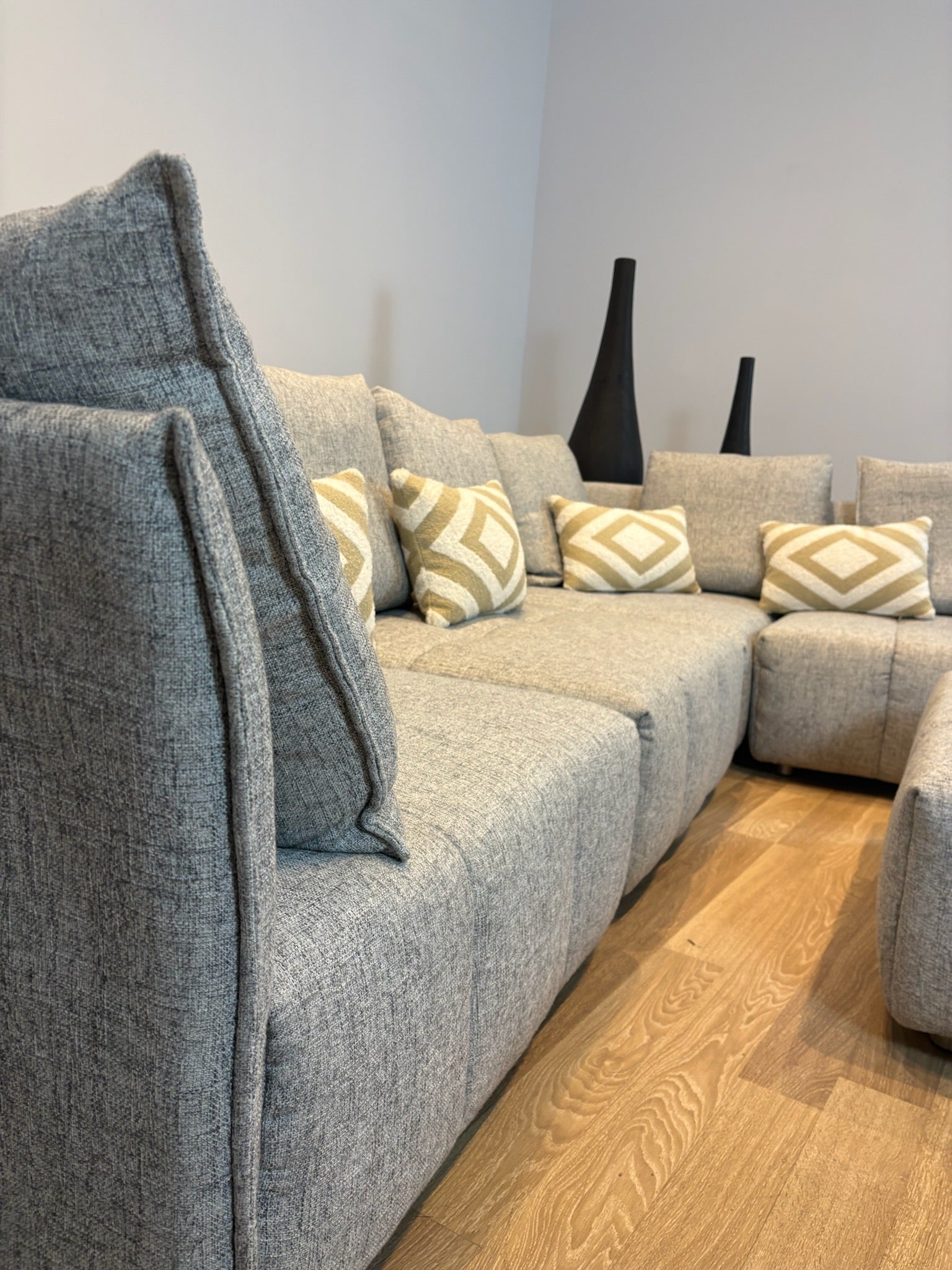 Maison Corbeil Modular Grey Fabric Sectional with Ottoman - IMG_2071.jpg